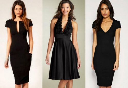 Черные платья разных фасонов