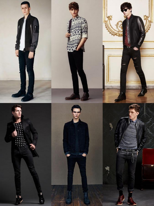 Различные варианты черный мужских джинсов